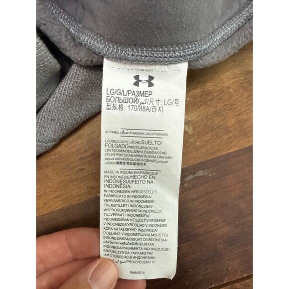 Under Armour Threadborne Long Gray Crew Neck Pull Over Sweatshirt Size Large - Picture 5 of 13